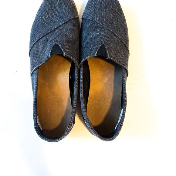 TOMS Alpargata Crepe 10010930 Black Washed Canvas Size 8 - Picture 9 of 10